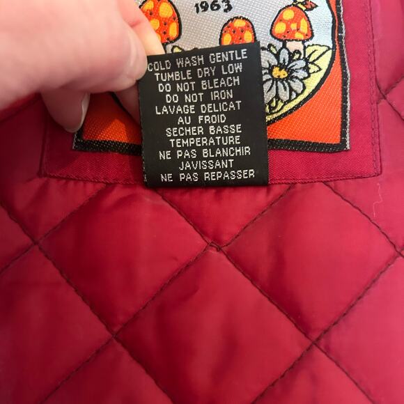 Vintage Sims retro style ski jacket cream blue size Small - Picture 9 of 9